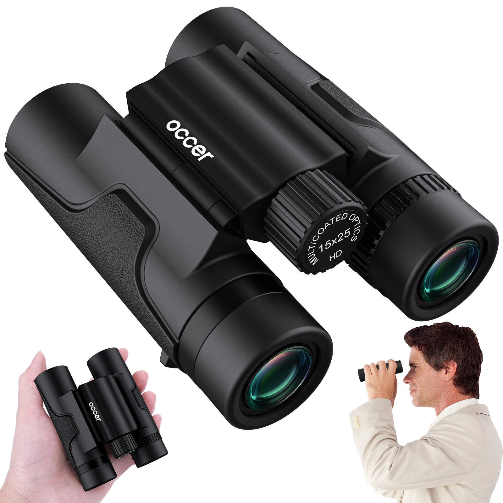 Occer 15x25 High Powered Binoculars for Adults Kids with Clear Vision