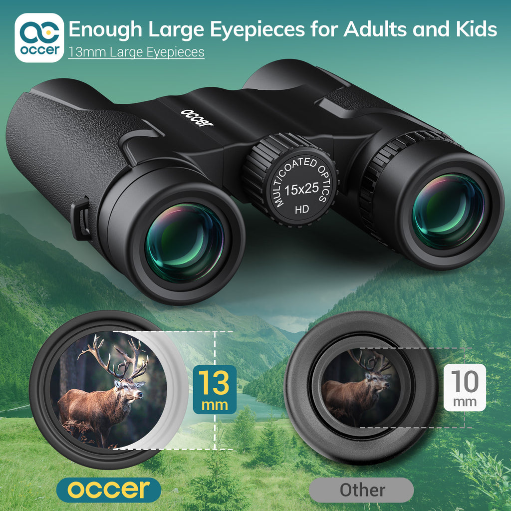 Occer 15x25 High Powered Binoculars for Adults Kids with Clear Vision
