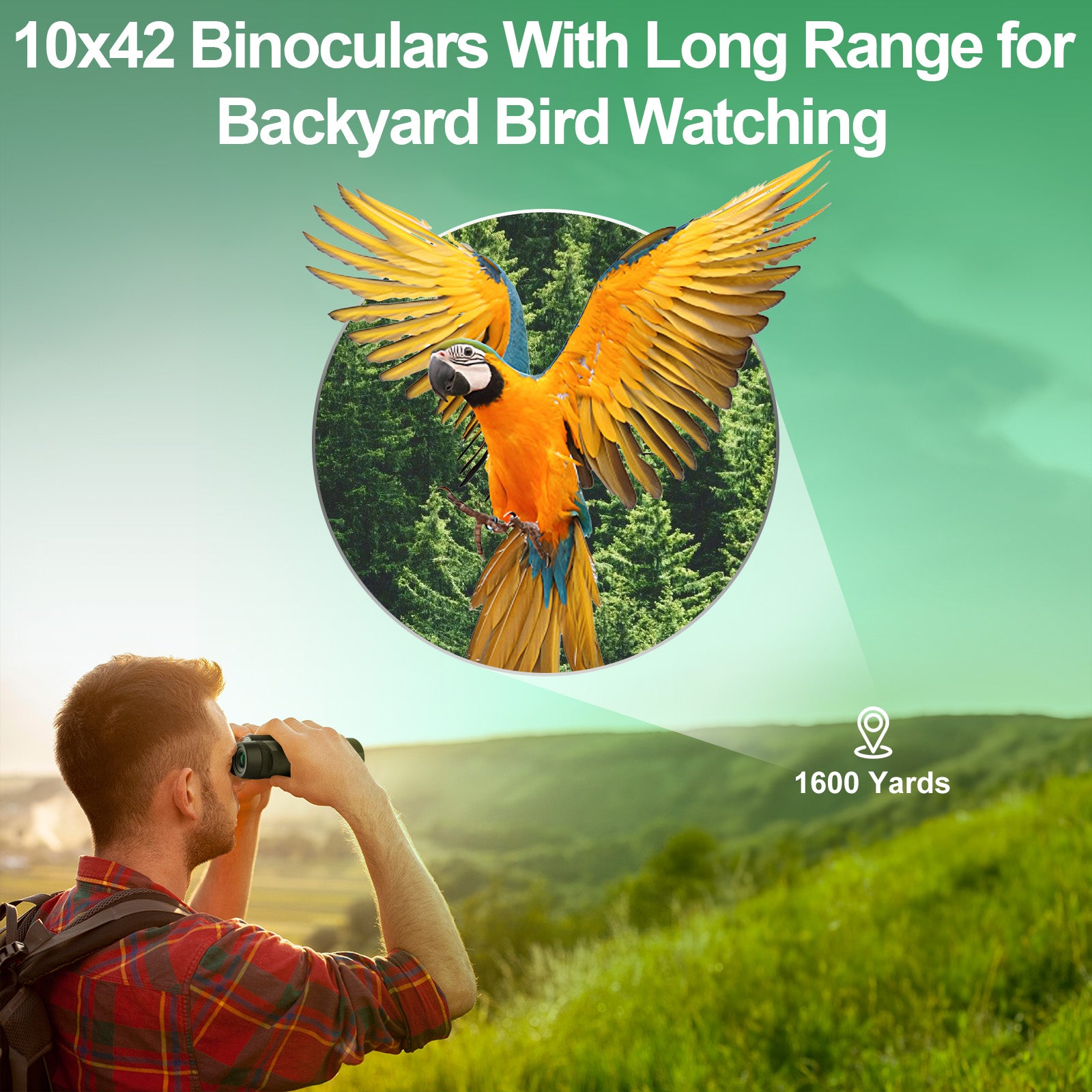 Occer 10x42 Professional Binoculars Adults Easy Focus Compact Binoculars