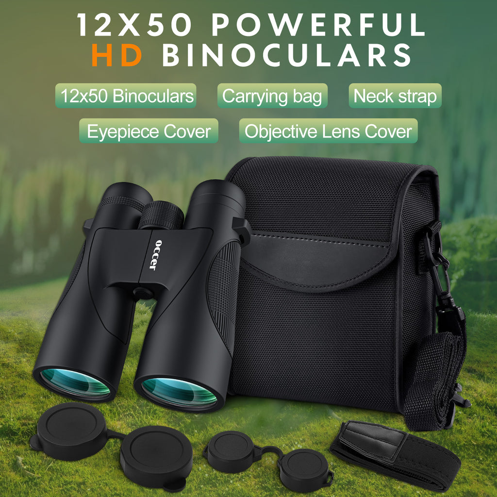Occer 12x50 Bird Watching Binoculars for Adults HD High Powered Binoculars