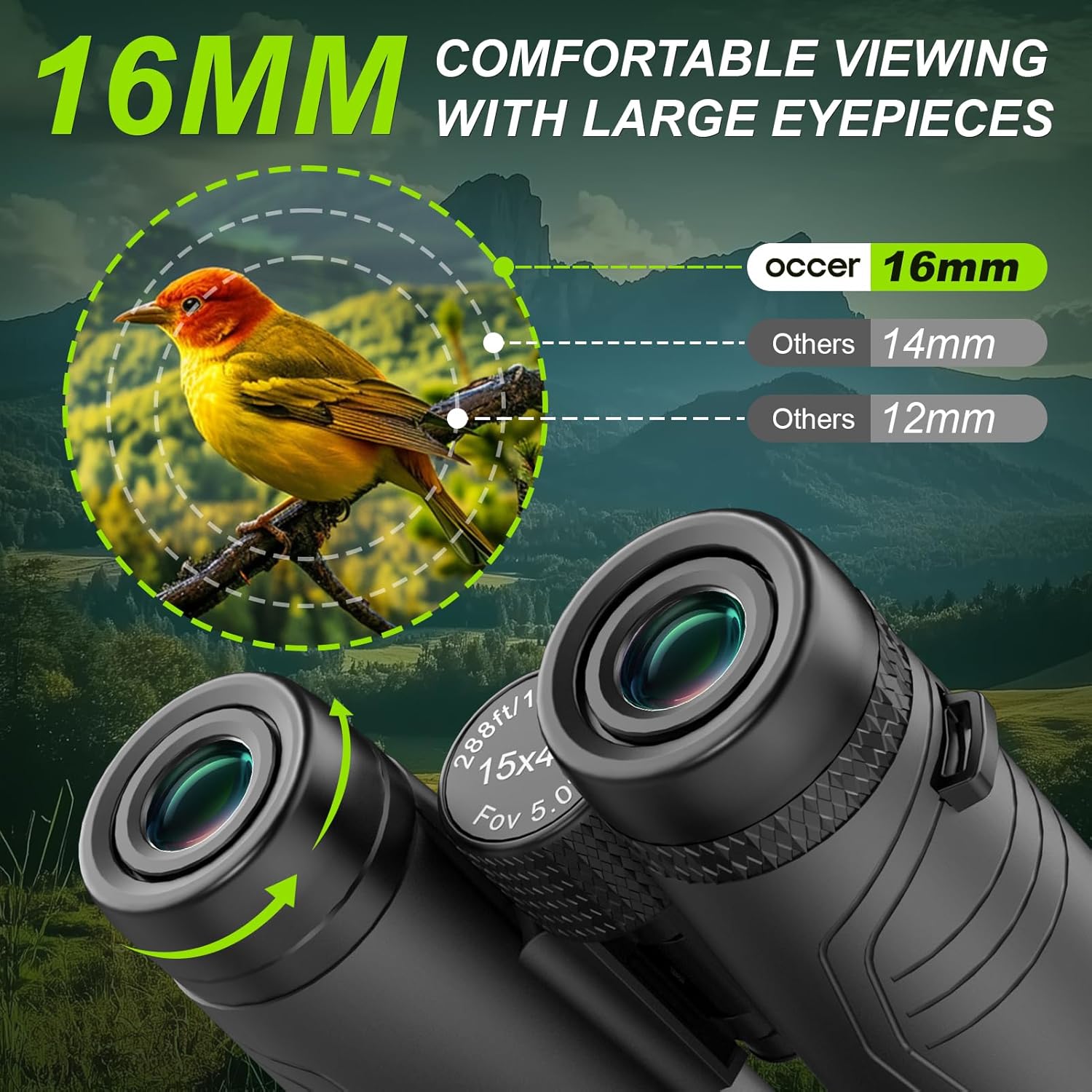 Occer 15x42 Binoculars for Adults – High-Powered & Clear