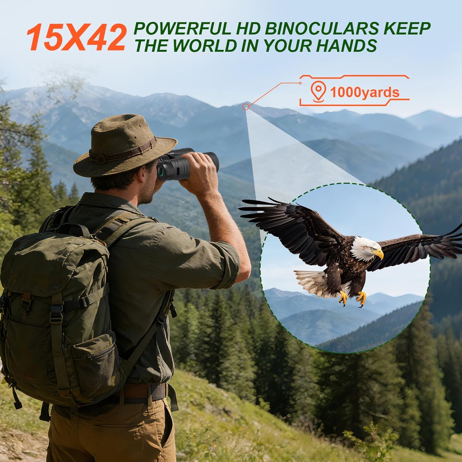 OC Freeman 10x42 Binoculars - Black
