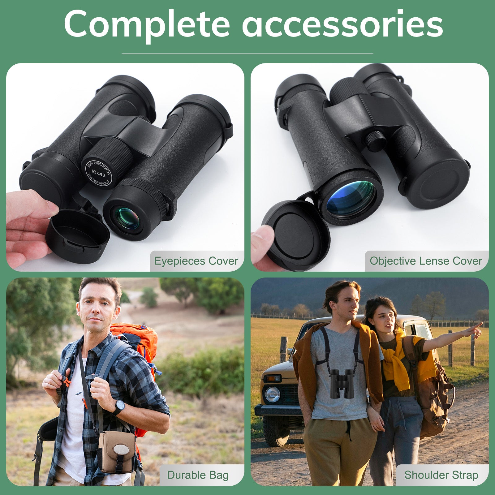 Occer 10x42 Professional Binoculars Adults Easy Focus Compact Binoculars
