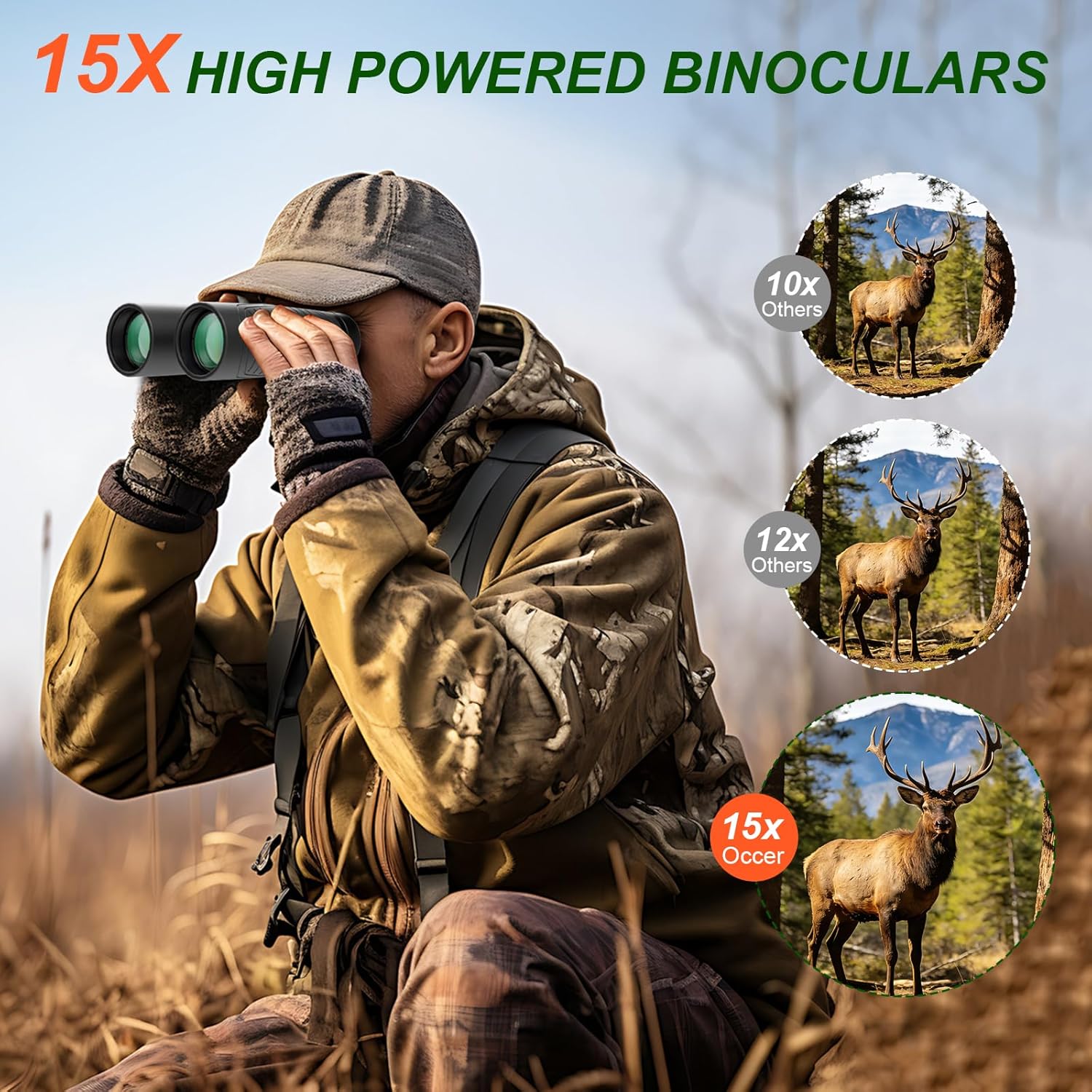 OC Freeman 10x42 Binoculars - Black