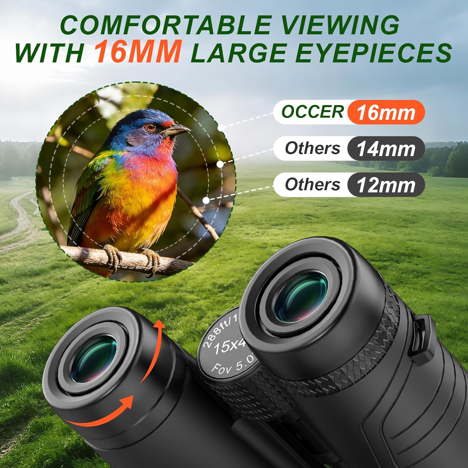 OC Freeman 10x42 Binoculars - Black
