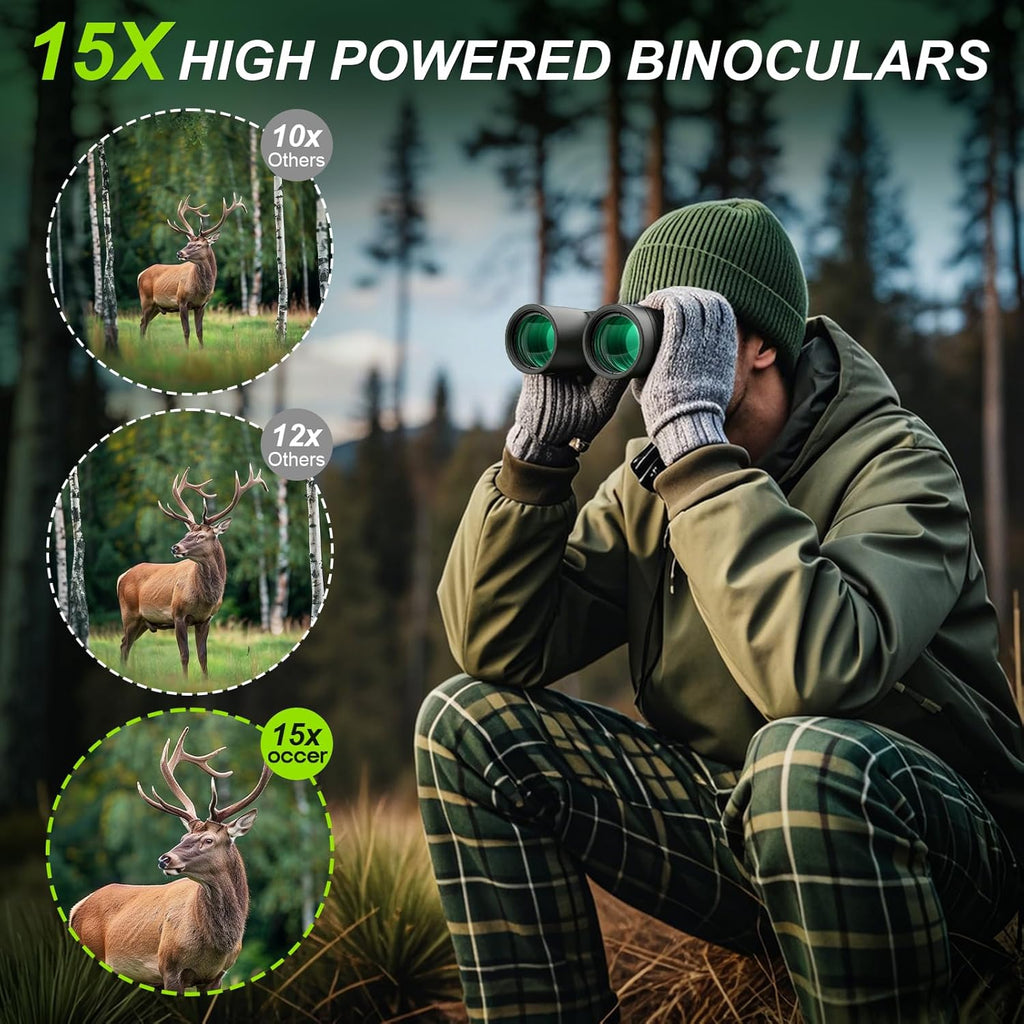 Occer 15x42 Binoculars for Adults – High-Powered & Clear