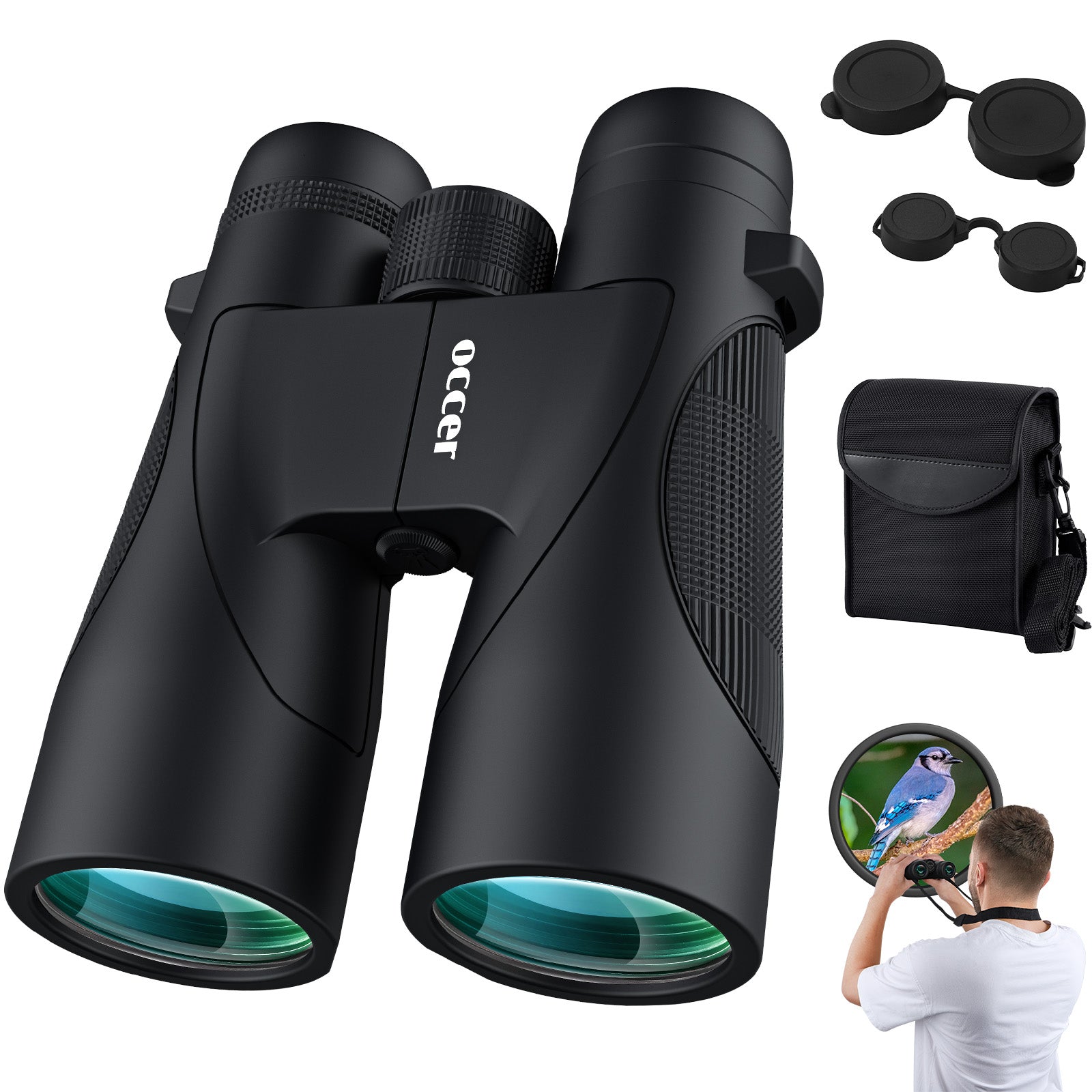 Occer 12x50 Bird Watching Binoculars for Adults HD High Powered Binoculars