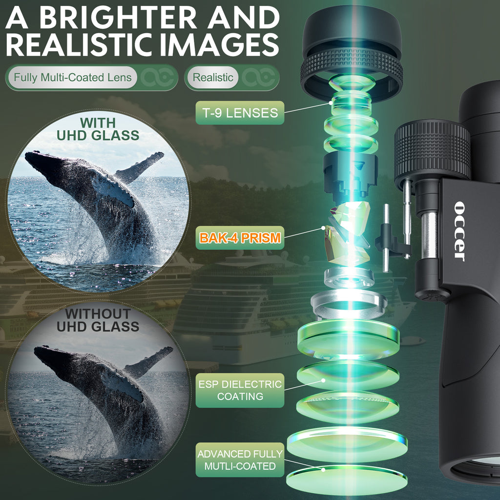 Occer 12x50 Bird Watching Binoculars for Adults HD High Powered Binoculars