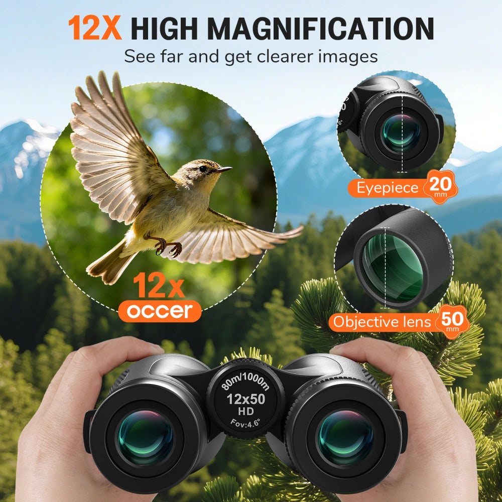OC Explorer 12x50 IPX7 Waterproof HD Binoculars