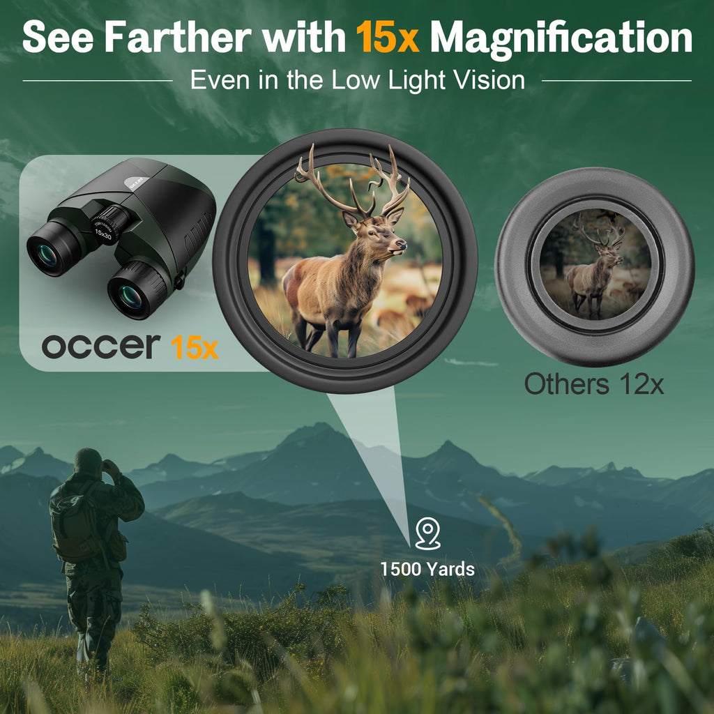 OC Migrant 15x30 Binoculars - Green