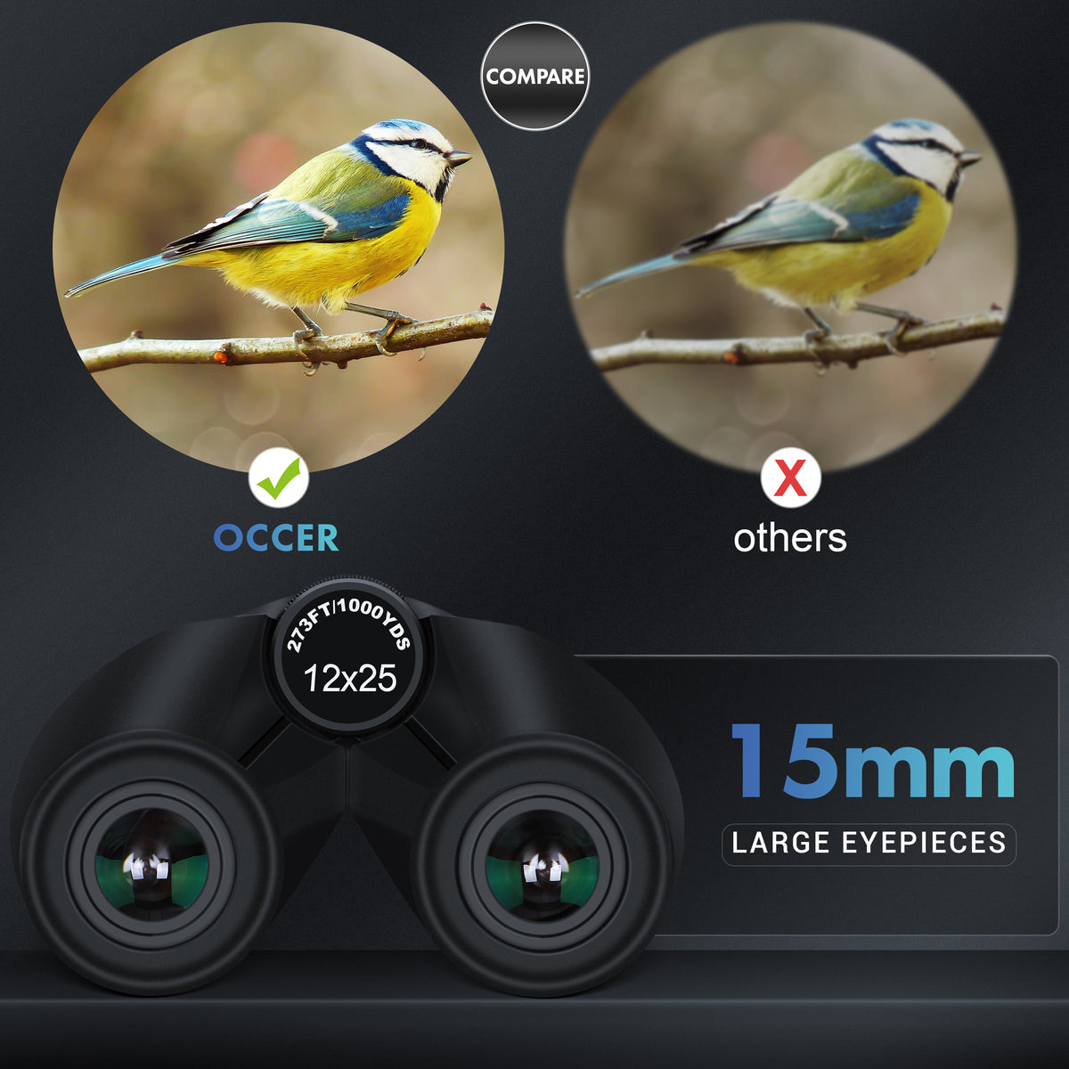 OC Rover 12X25 Binoculars