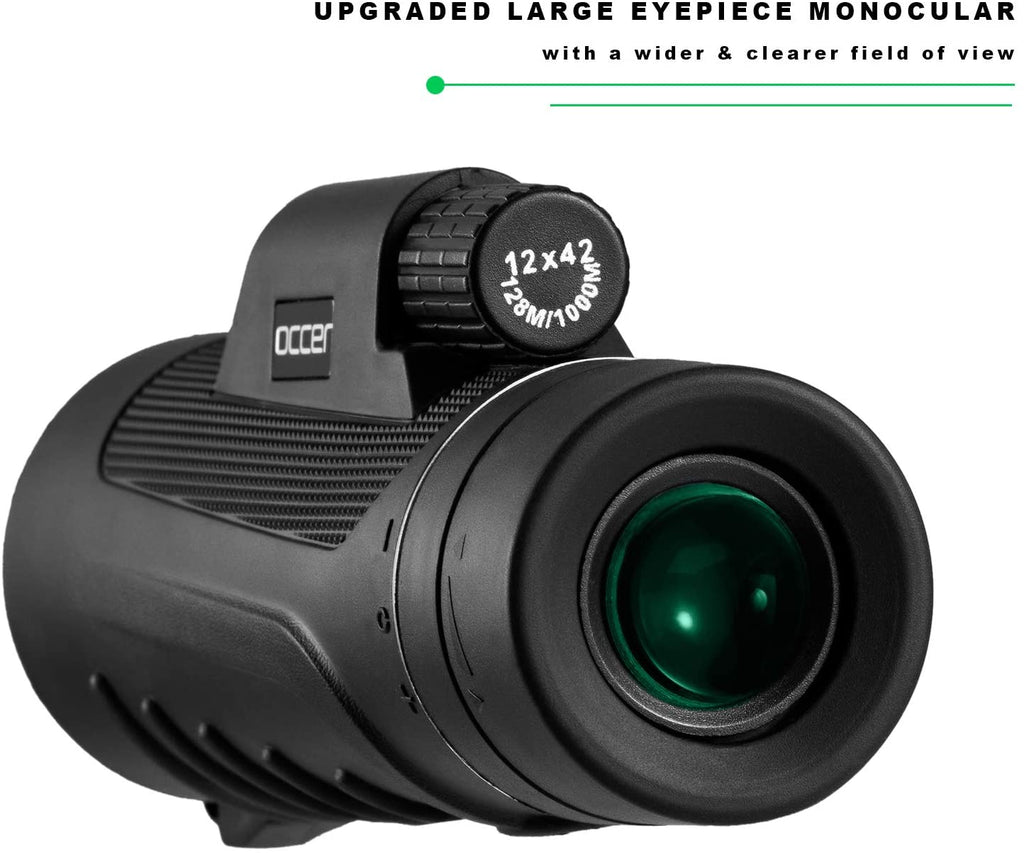 Occer Upgraded 12X42 HD Compact Monocular Telescope for Adults