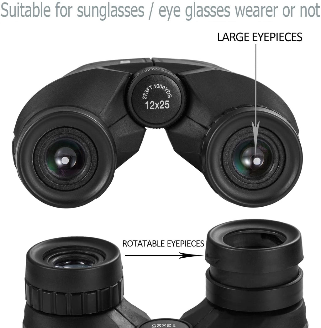 Occer 12x25 Compact Binoculars for Adults and Kids
