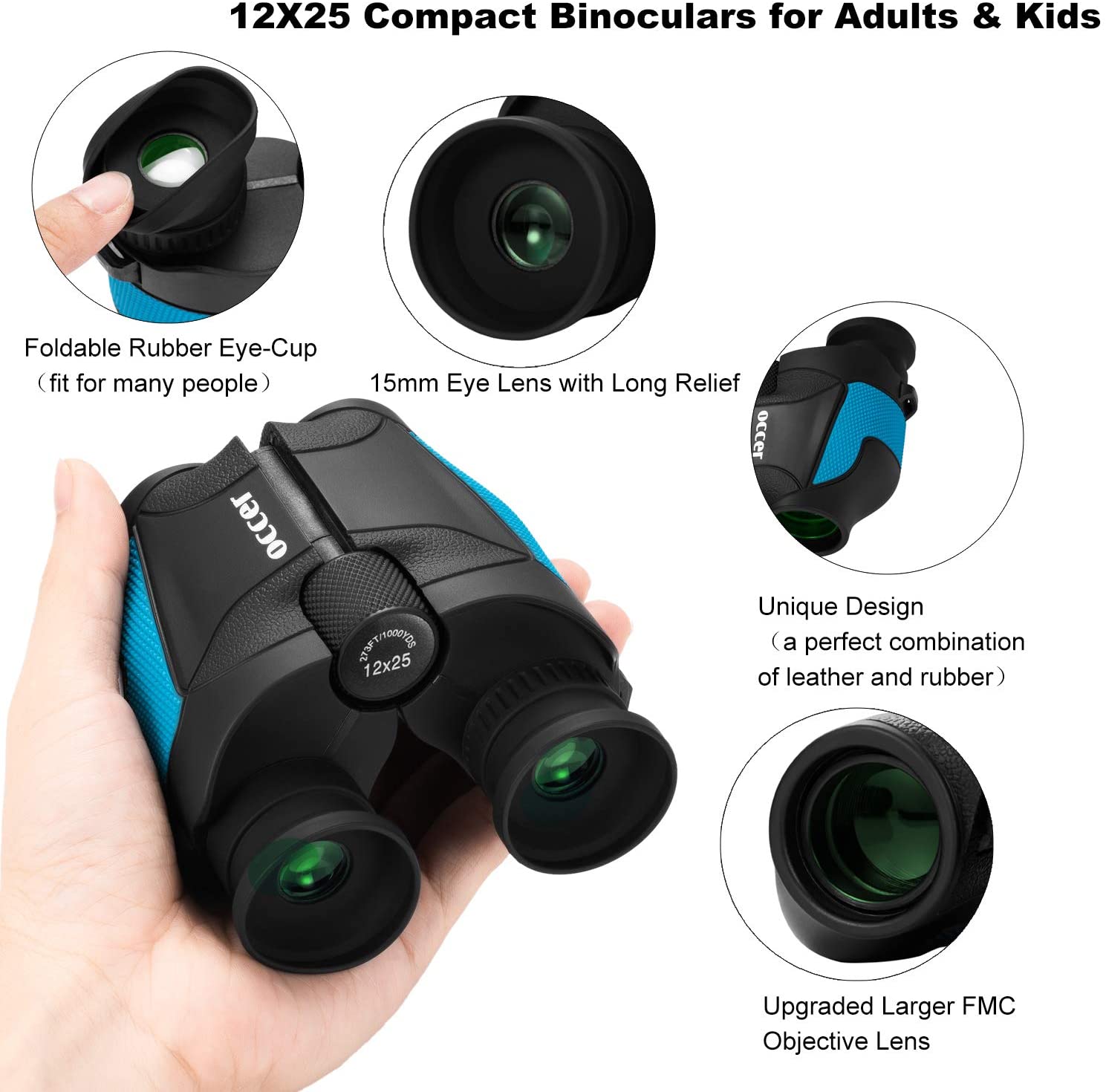 Occer 12x25 Binoculars for Adults Compact