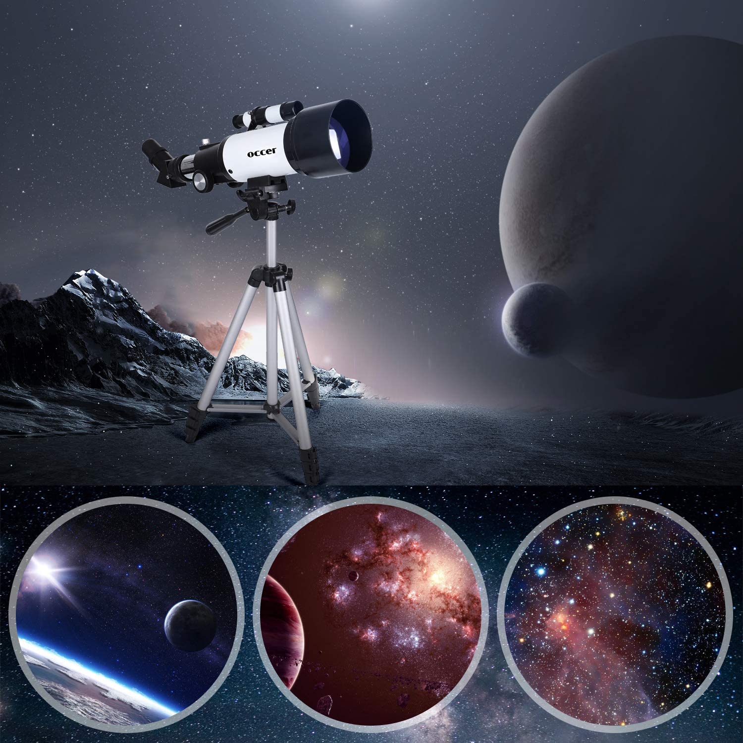 Occer Telescopes for Adults Kids Astronomy Beginners